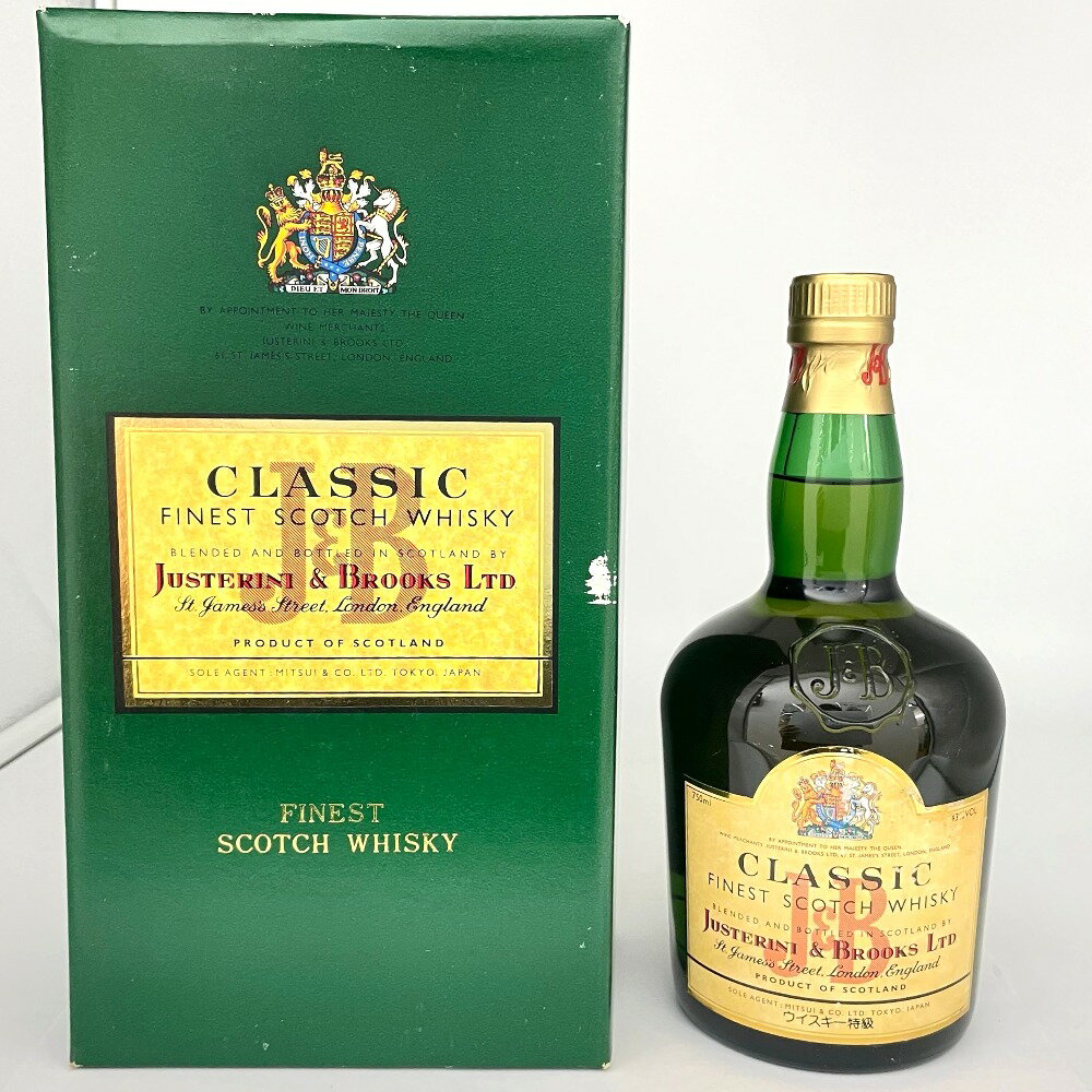 J&B クラシック 特級表示あり CLASSIC JUSTERINI ＆ BROOKS ブレンデッド スコッチ 750ml 43% 洋酒 古酒 未開栓 ウイスキー 【中古】