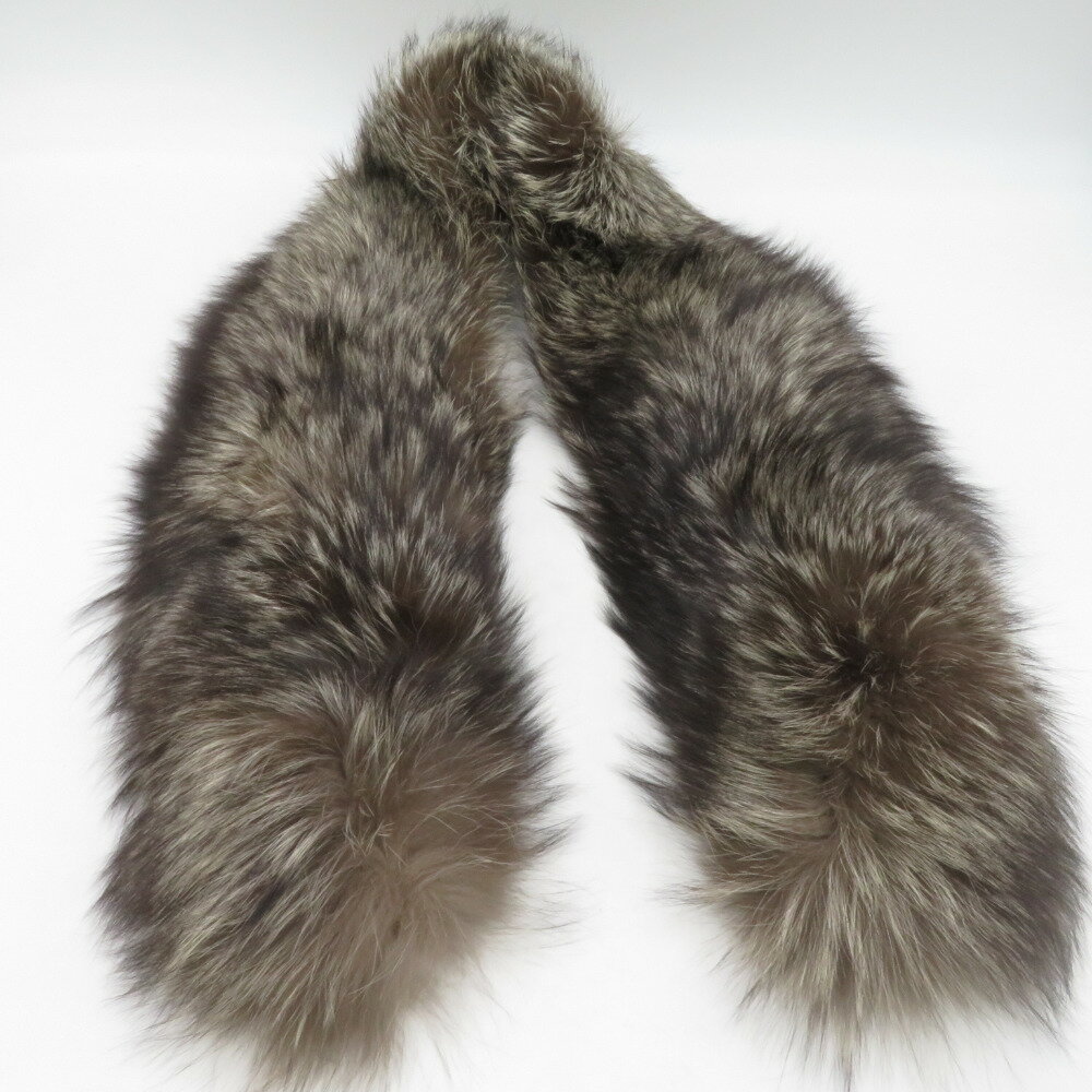 ショール FOX フォックス レディース ダークブラウン 長さ102cm 幅13cm 成人式 晴れ着 振袖 防寒 長さ102cm【中古】