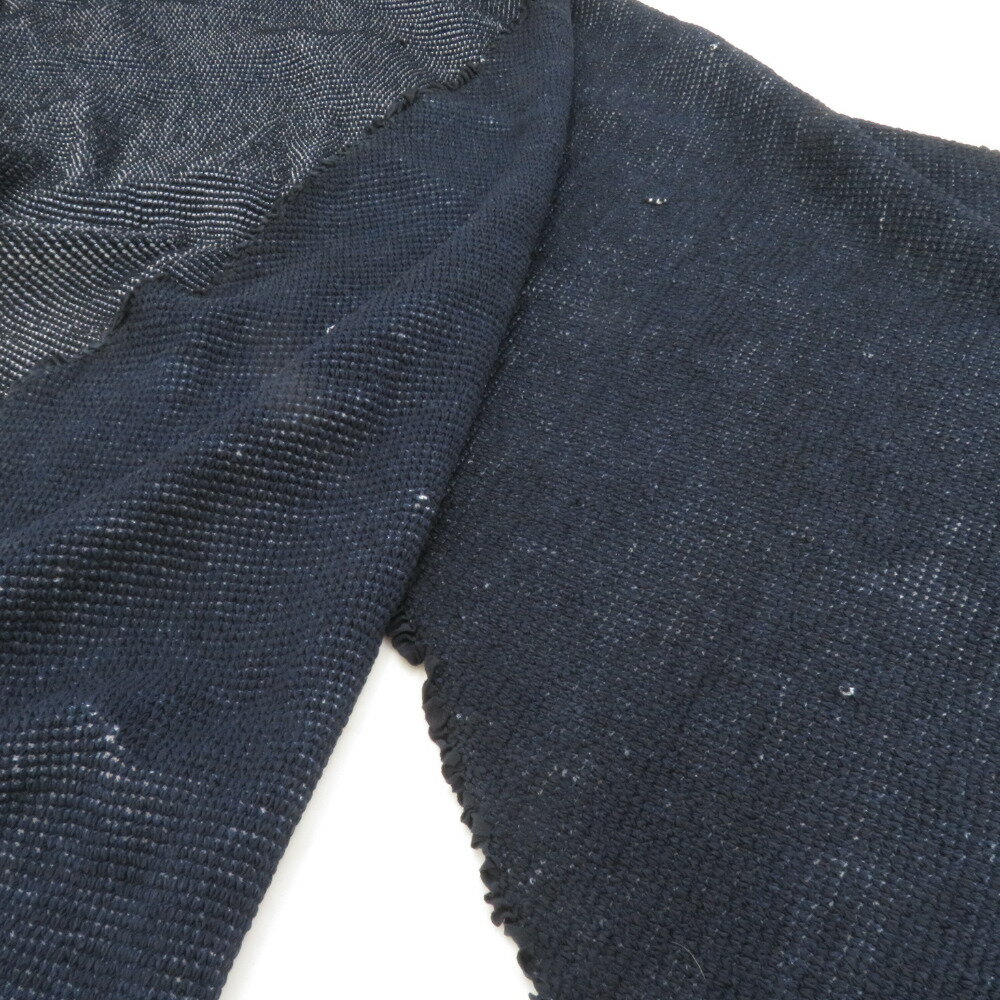 男帯 総絞り 大人用 兵児帯 正絹 紺色 カジュアル メンズ へこ帯 男物 鹿の子 しぼり 普段着物用 長さ260cm【中古】