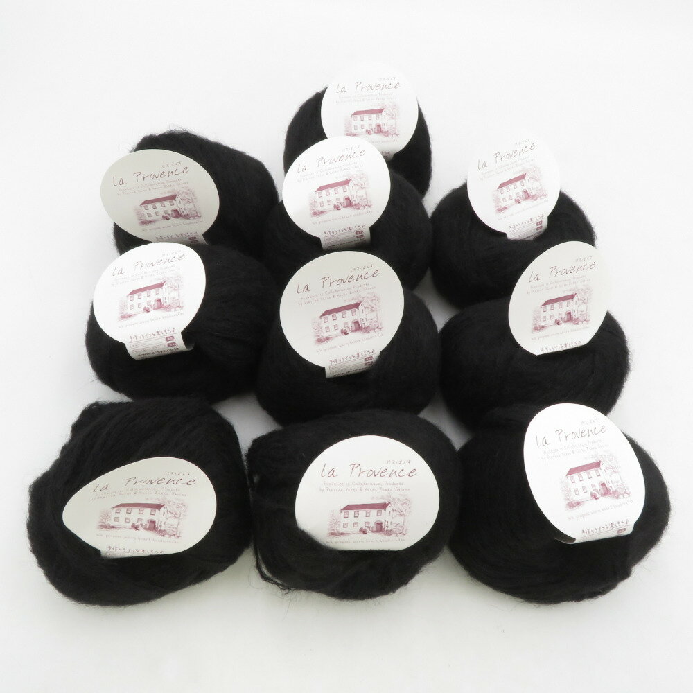 毛糸 毛糸ピエロ プロバンスシリーズ nimes ニーム（M）10玉セット 19番色 ブラック 1玉25g 約92m アルパカ 並太 日本製 秋冬 未使用品【中古】