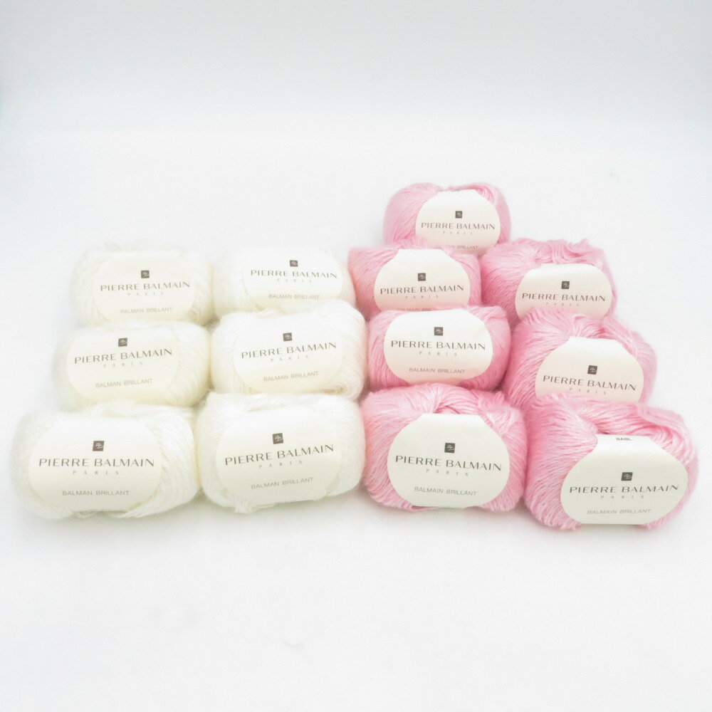 毛糸 ニッケビクター PIERRE BALMAIN バルマン ブリアン 14玉セット 201番色 203番色 1玉40g 約108m キッドモヘヤ入り 合太 秋冬 未使用品【中古】