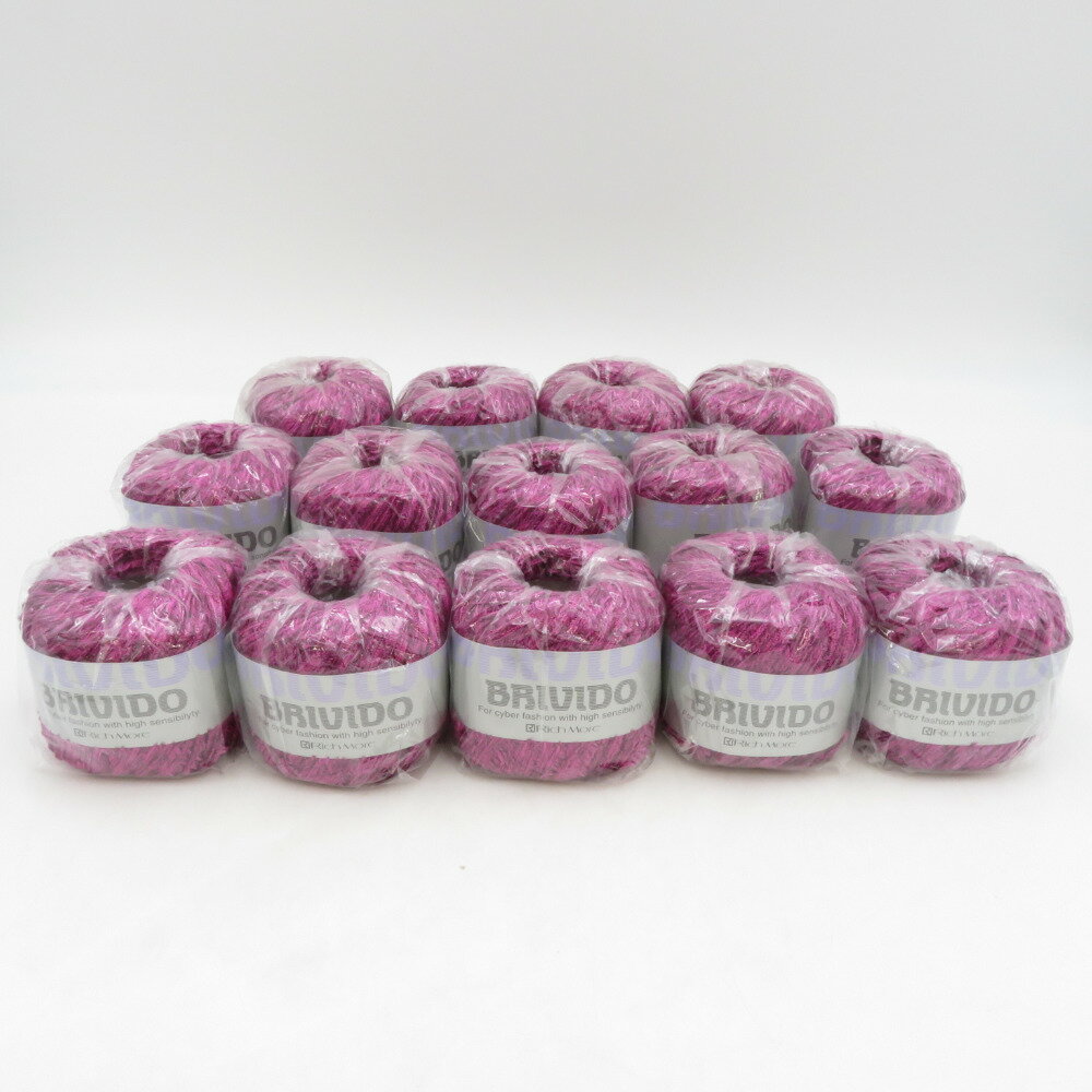 ハマナカ 毛糸 リッチモア BRIVIDO ブリヴィド 14玉セット 9番色 パープルピンク 1玉40g巻 約145m ナイロン 合細 イタリア製 秋冬 未使用品【中古】