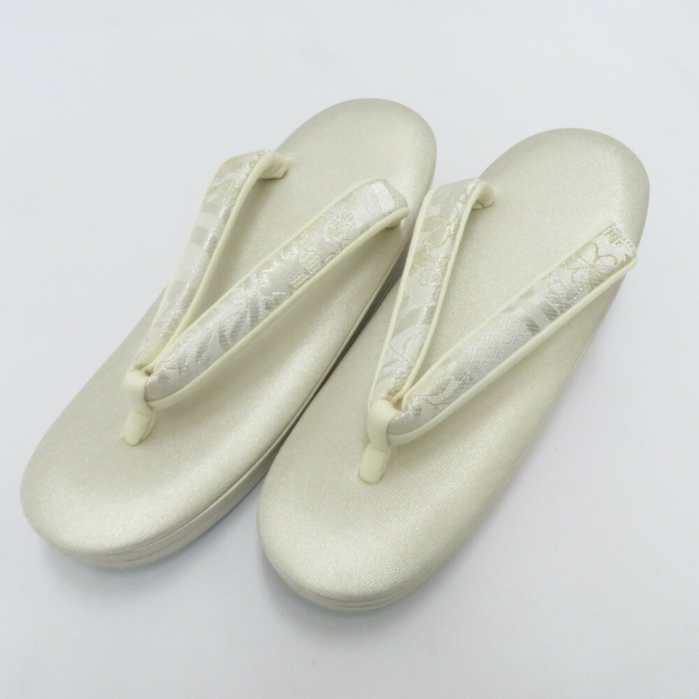 草履 白梅謹製 礼装用 Lサイズ 3枚芯 フォーマル シャンパンゴールド ホワイト 25.0cm 日本製 牛皮底面 新品