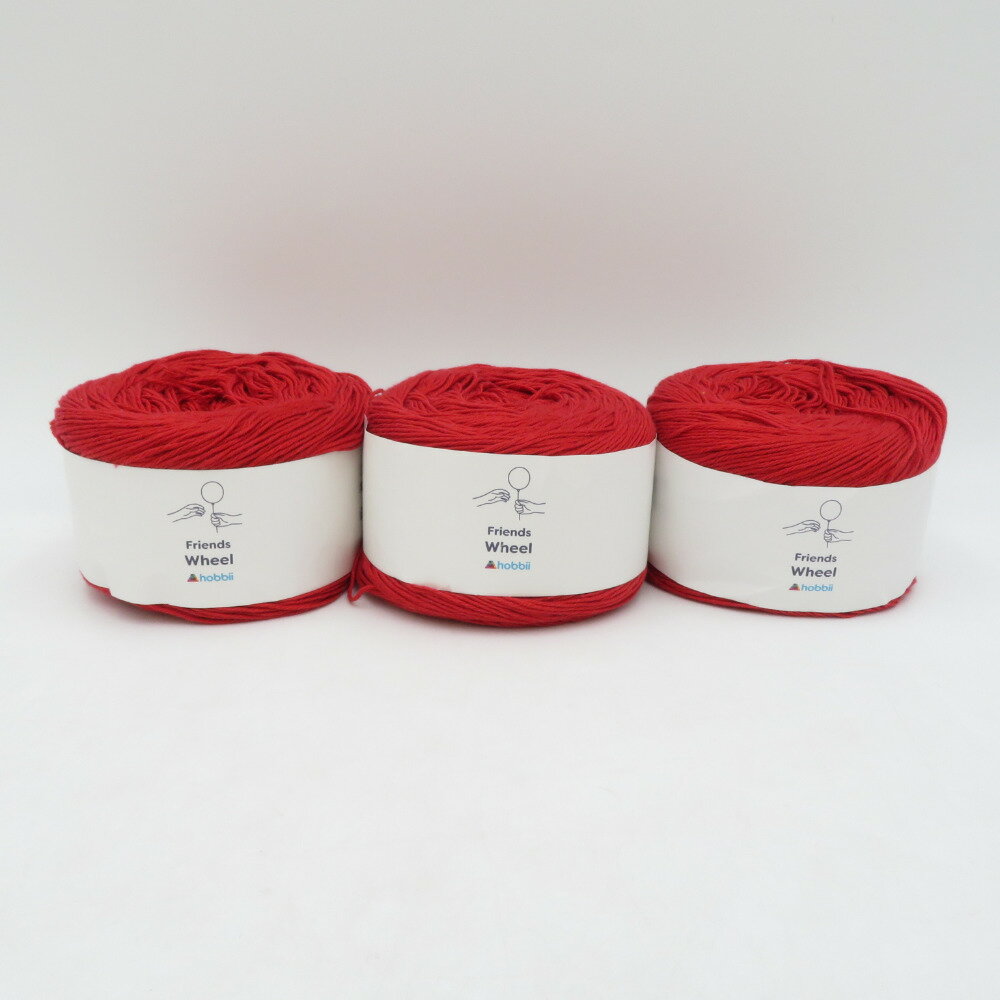 毛糸 hobbii Friends Wheel 40番色 3玉 100g玉 Oeko-Tex認証 合太 未使用品【中古】