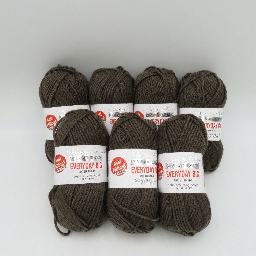 毛糸 NASKA ナスカ Naska Premier EVERYDAY BIG 808番色×7玉 100g玉巻 アクリル アンチピリング 未使用品【中古】