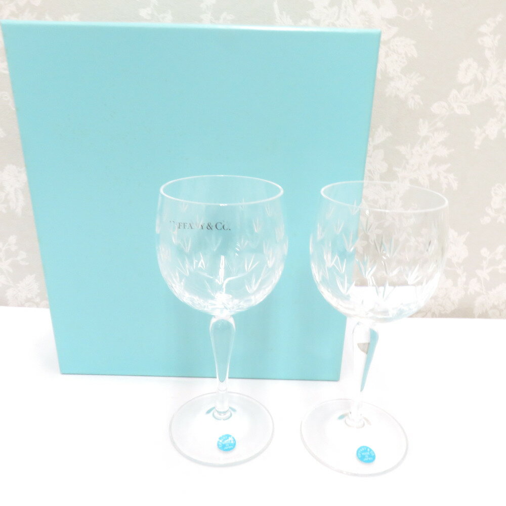 TIFFANY&Co. (ティファニー) グラス 食器 フローレット ペアグラス ワイングラス 2客セット 箱有【中古】