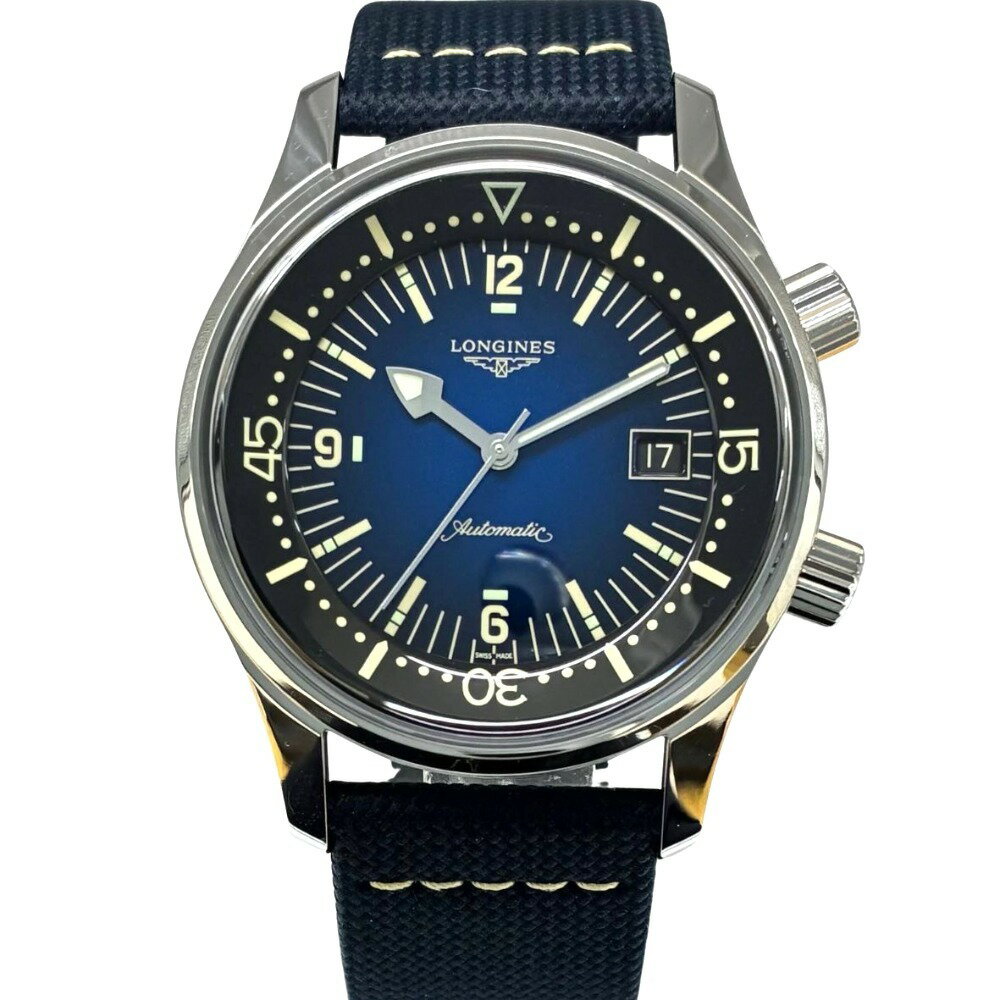 ロンジン L37744902 レジェンドダイバー デイト 42mm 300m防水 レザーストラップ 自動巻き メンズ LONG..