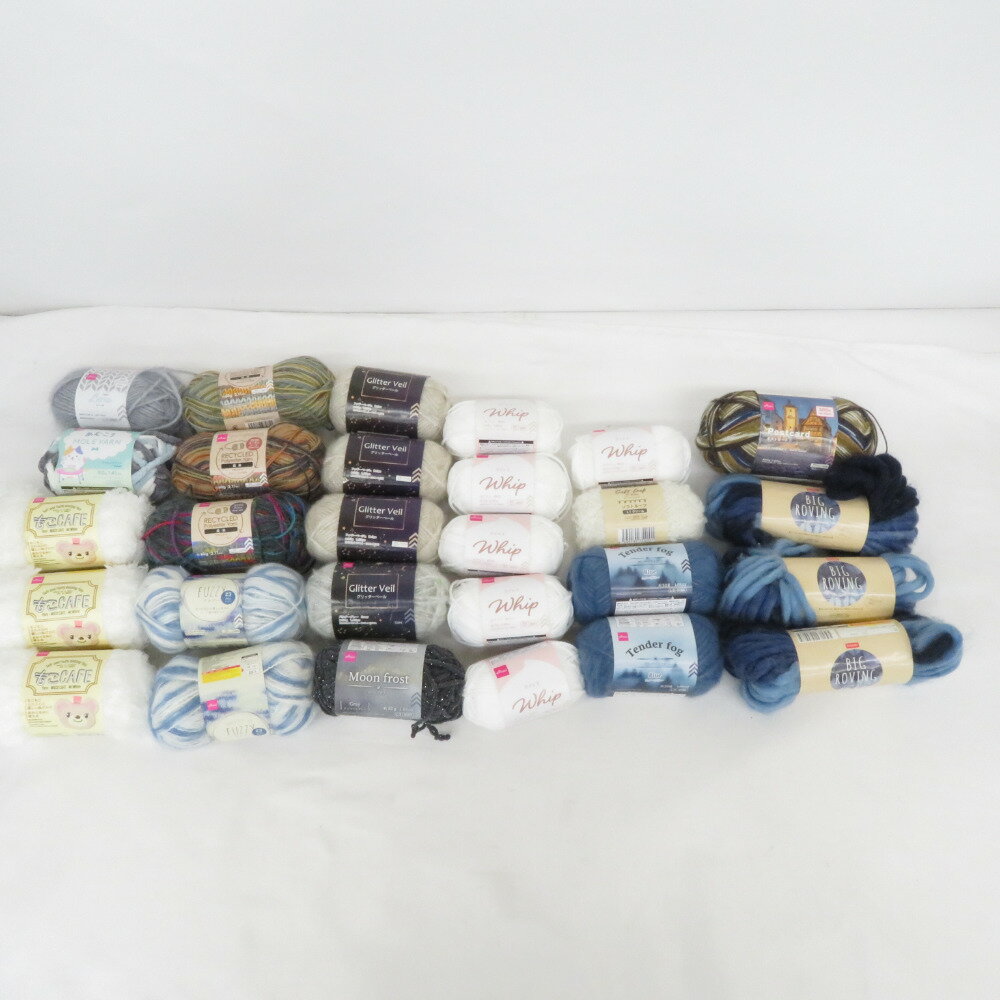 【福袋】DAISO (ダイソー) 毛糸 28玉 アソートセット 段染め もこもこ フラッフィ ロービング など 秋冬おまとめ【中古】
