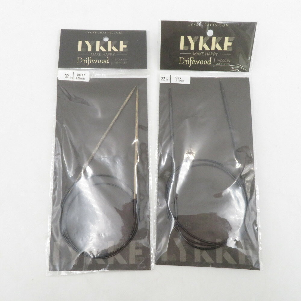 裁縫道具 LYKKE リッケ Driftwood 80cm 2.5mm/2.75mm 2本セット 固定輪針 マジックループ【中古】