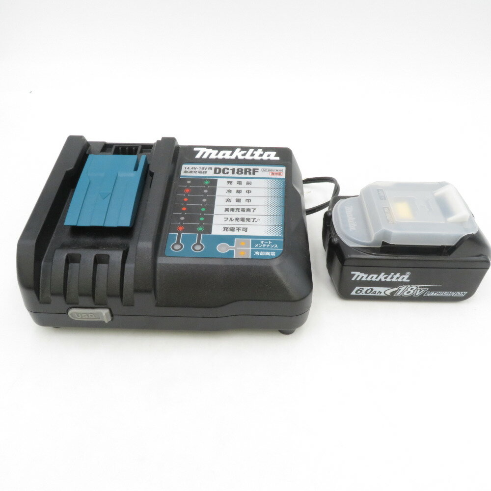 makita マキタ 18V 6.0Ah Li-ionバッテリ 14.4～18V BL1860B | 急速充電器 DC18RF セット 本体のみ 残量表示付 雪マーク付 充電回数6回 中古美品