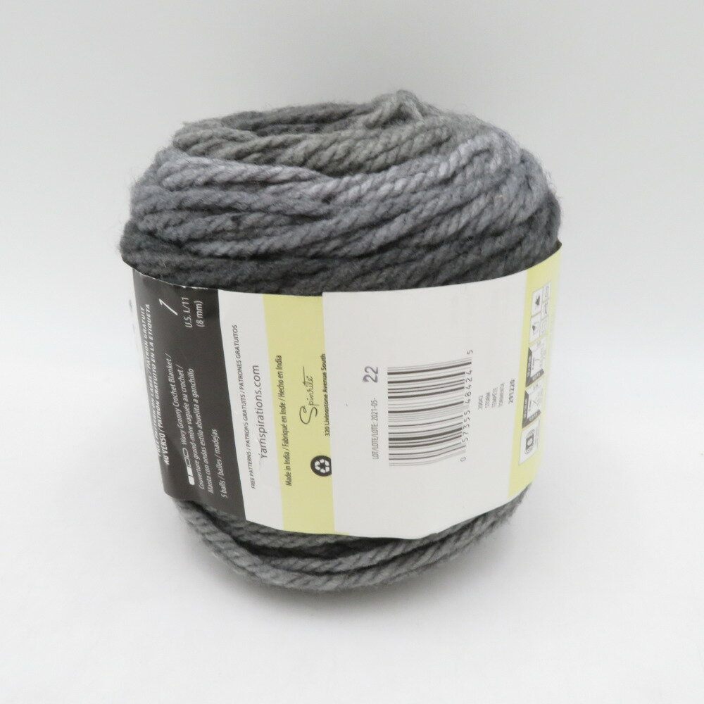 毛糸 CARON Tea Cakes グレー系 1玉 240g 竹製かぎ針セット 未使用品【中古】
