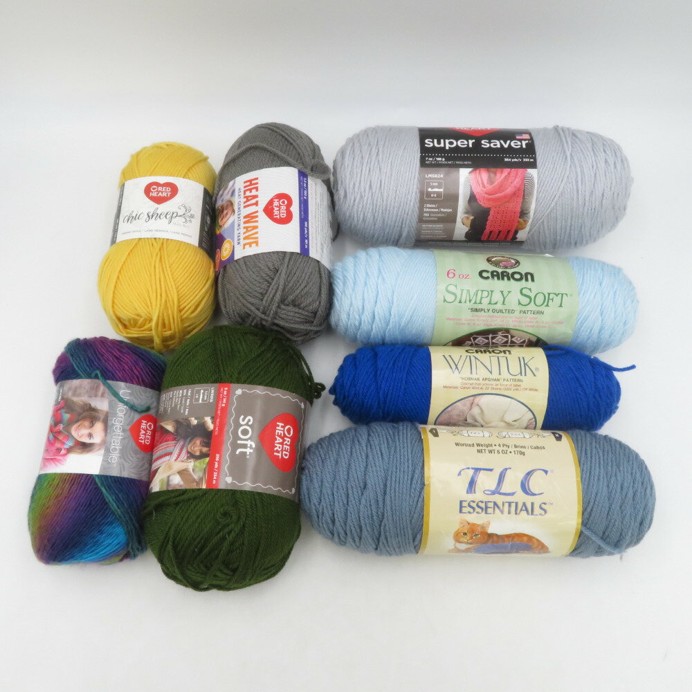 【まとめ売り】毛糸 RED HEART CARON バラエティ 8玉セット【中古】