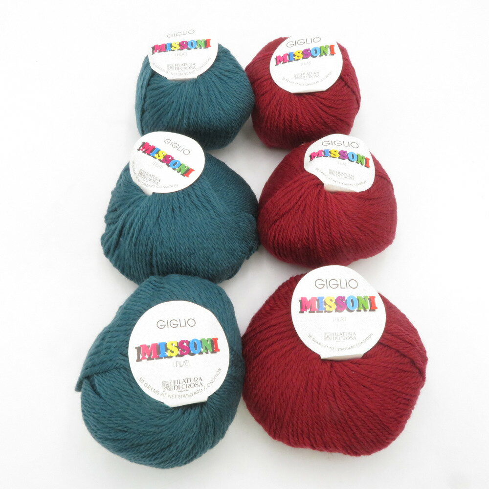 毛糸 Filatura Di Crosa GIGLIO MISSONI ジリオ ミッソーニ 6玉セット イタリア製 ウール100％ 1玉50g 約85m 秋冬 海外毛糸【中古】
