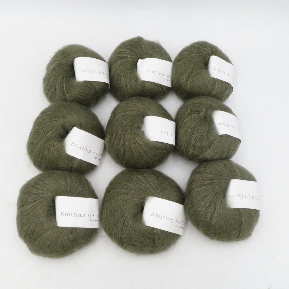 毛糸 Knitting for Olive Soft Silk Mohair 9玉 Dusty Olive 25g玉 モヘア 未使用品【中古】