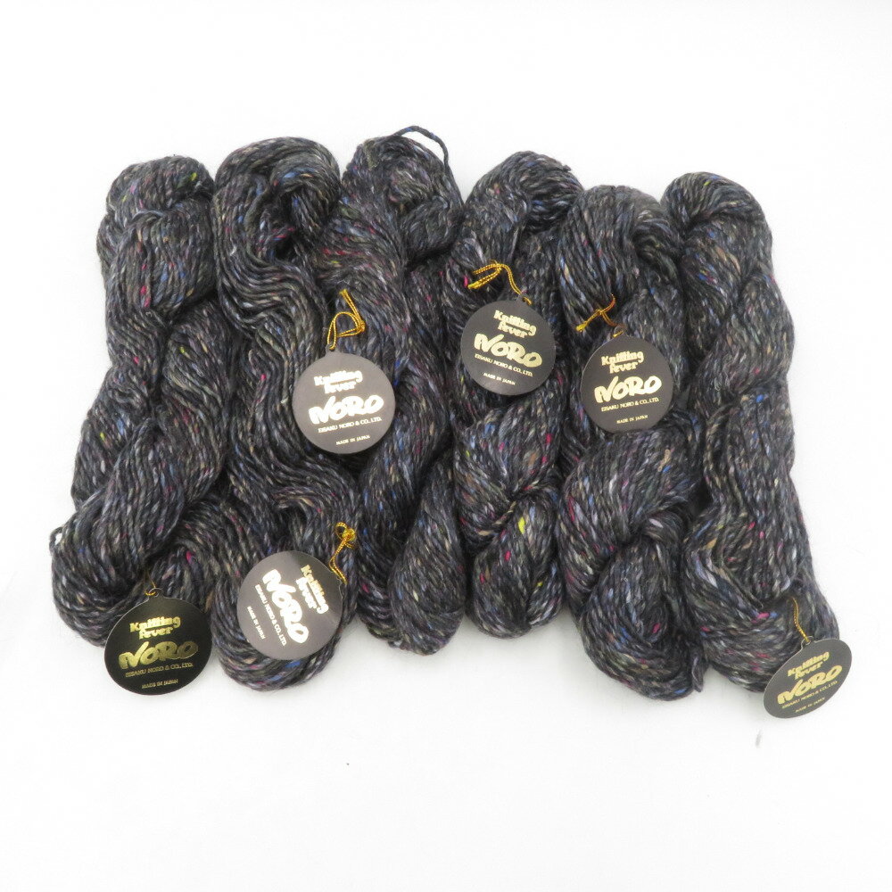 毛糸 Knitting Fever NORO SARUBIA 6カセ 1番色 50g玉カセ シルク モヘア 旧野呂 袋付き【中古】
