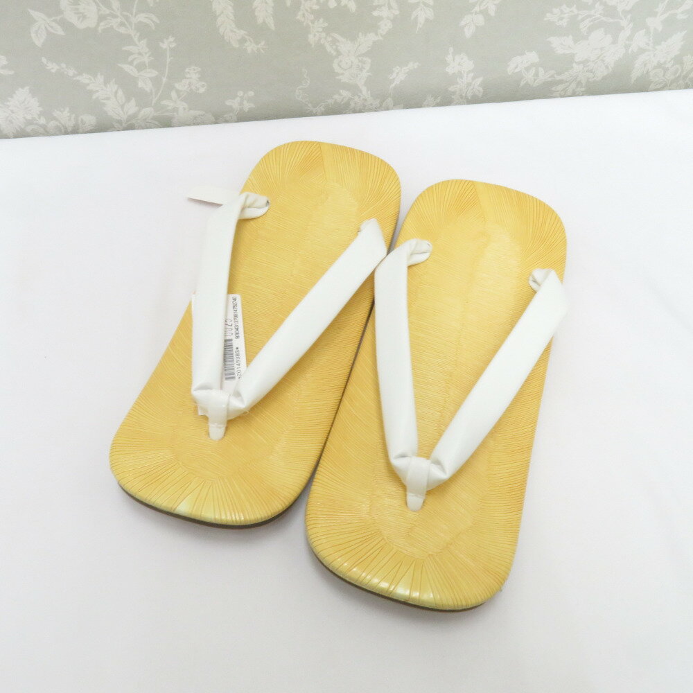 雪駄 男性用 LLサイズ 27cm 白合皮鼻緒 ビニール黄畳表 定番カラー メンズ 履物 男物 和装 着物 浴衣 新品