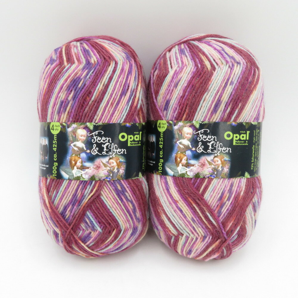 Rakuten - 毛糸 Opal オパール Feen & Elfen(復刻版) 5522番色 2玉 4ply 100g玉巻 ソックヤーン 未開封 未使用品【中古】