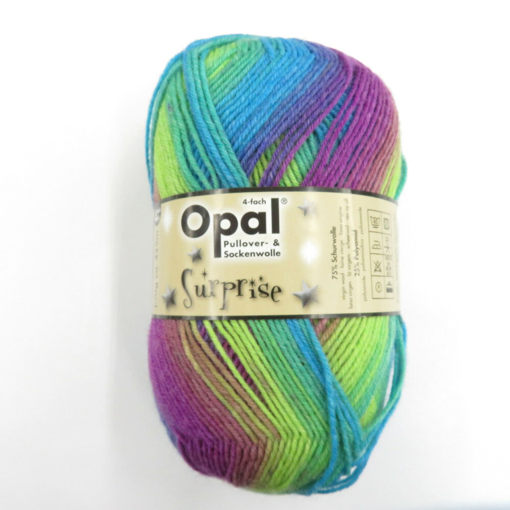 毛糸 Opal オパール サプライズ 4ply/4本撚り オーロラ 4065番色 100g玉巻 約425m ソックヤーン 未使用品【中古】