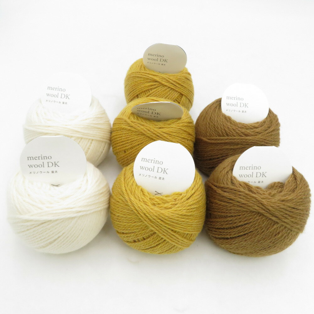 毛糸 okadaya オカダヤ Daily メリノウールDK 並太 7玉セット 秋色系 1玉40g 約88m ウール100％ 日本製 秋冬 未使用品【中古】