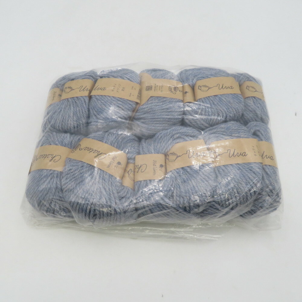 毛糸 原ウール Knitworm Chatea チャティ メランジ並太 10玉セット 3番色 レイン 1玉25g 約46m アクリル ウール 秋冬 未使用品【中古】