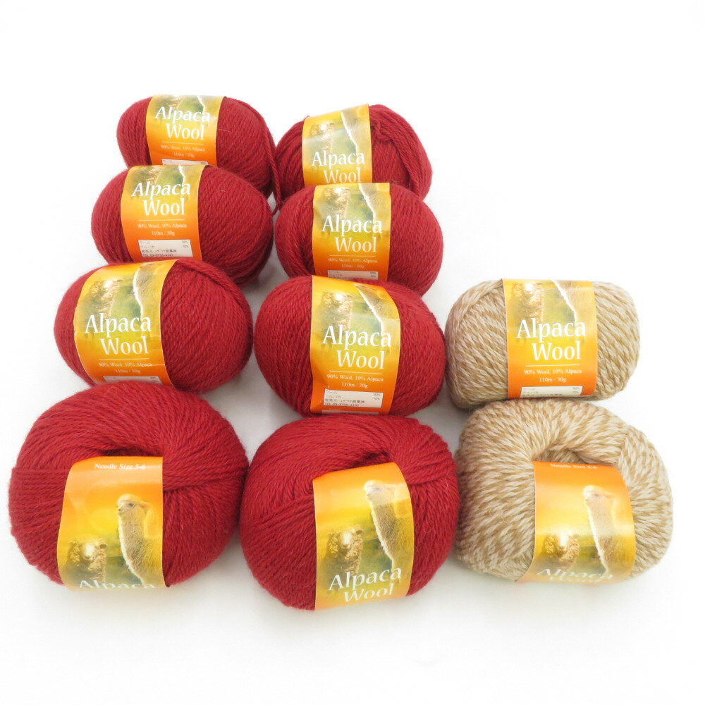 Yuzawaya (ユザワヤ) 毛糸 Alpaca Wool アルパカウール 10玉セット B143番色 NY28番色 1玉30g 約110m ペルー製 秋冬 海外毛糸 未使用品【中古】