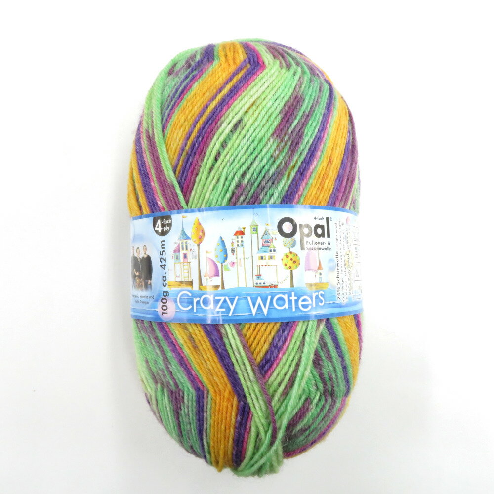 毛糸 Opal 毛糸 オパール Crazy Waters クレイジーウォーターズ 4ply col. 11313 1玉 100g 425m ソックスヤーン 段染め 秋冬 未使用品【中古】