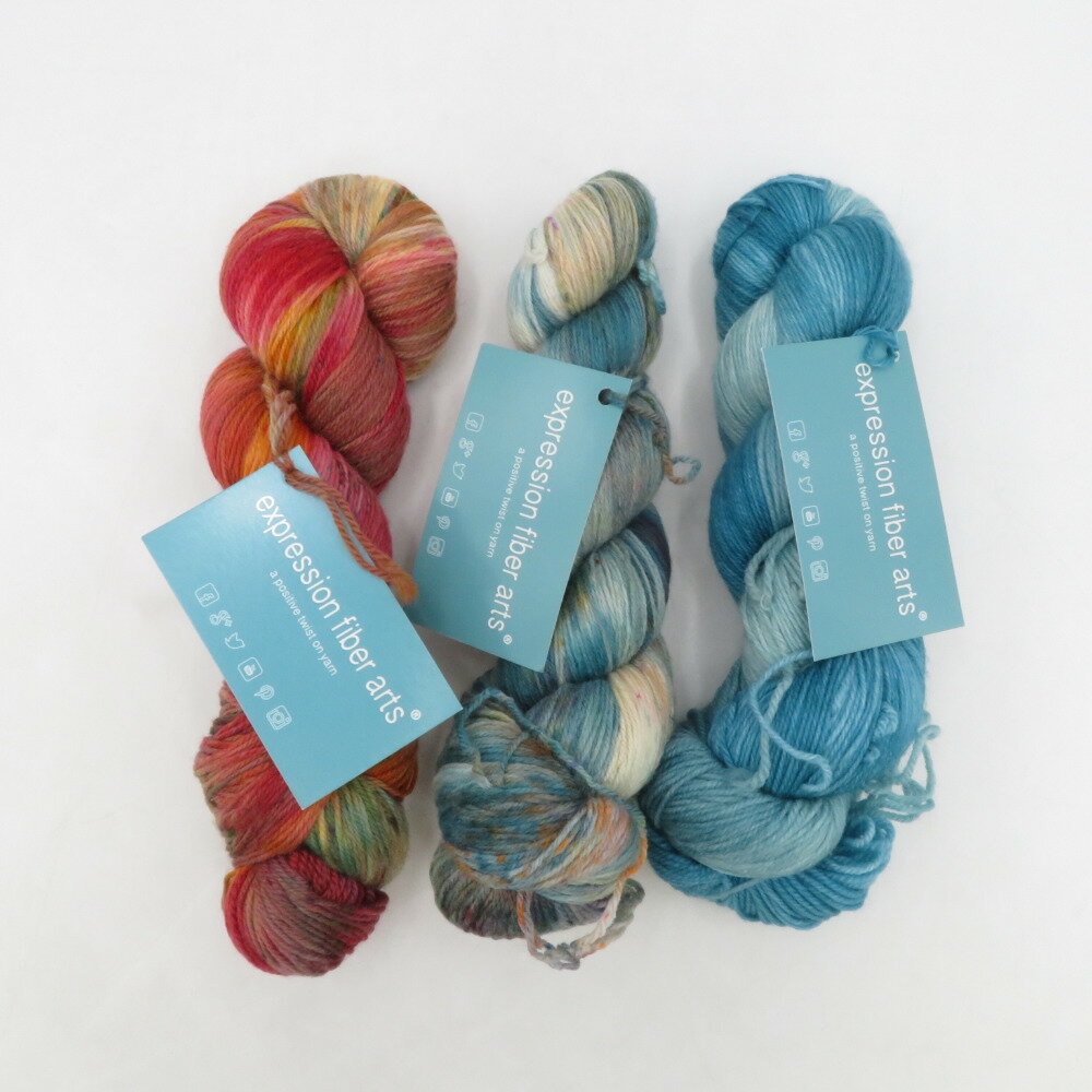 Rakuten - 毛糸 海外毛糸 Expression Fiber Arts sincere sock 3個セット 1カセ約400m ソックヤーン 未使用品【中古】