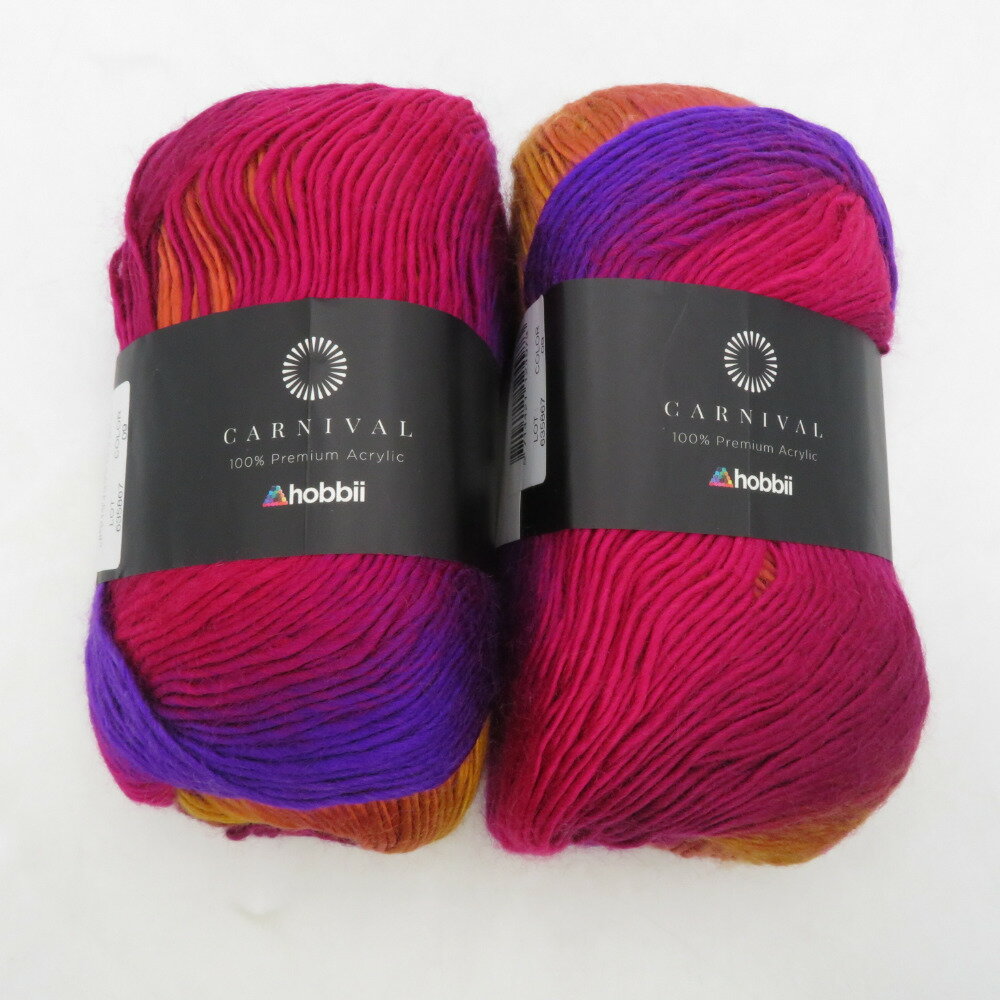 毛糸 Hobbii Carnival 9番色 2玉セット 100g玉 約240m Tenerife アクリル100％ グラデーション トルコ製 秋冬 海外毛糸 未使用品【中古】