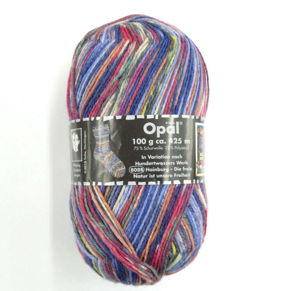 Rakuten - 毛糸 Opal オパール Hundertwasser (フンデルトヴァッサー) 3204番色 100g玉巻 約425m 未使用品【中古】