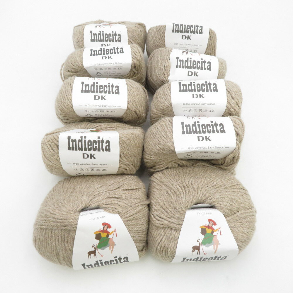 毛糸 Indiecita DK インディシタDK 10玉セット 282番色 1玉50g玉 約112m ベビーアルパカ100％ 合太 ペルー製 内藤商事 秋冬 未使用品【中古】