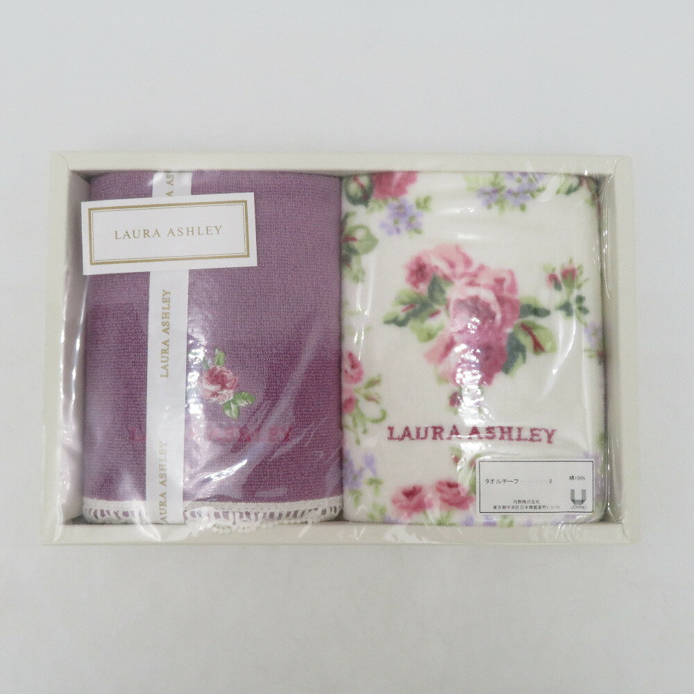 タオル ウチノタオル LUARA ASHLEY タオルチーフ 2枚セット×5箱 ノーマンディG 花柄 未使用品【中古】