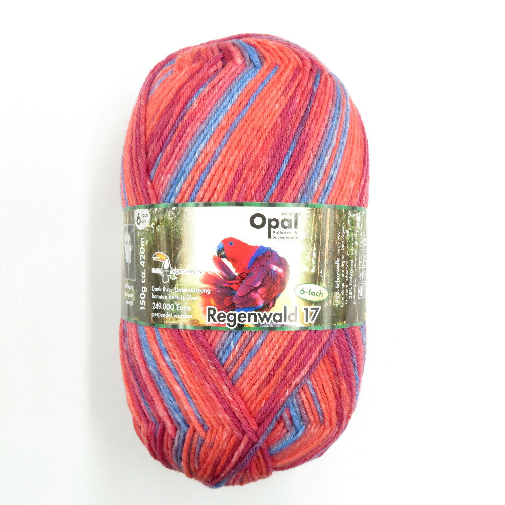 毛糸 Opal オパール Regenwald17 レーゲンヴァルト 6ply col.11102 1玉 150g 420m ソックスヤーン 秋冬 未使用品【中古】