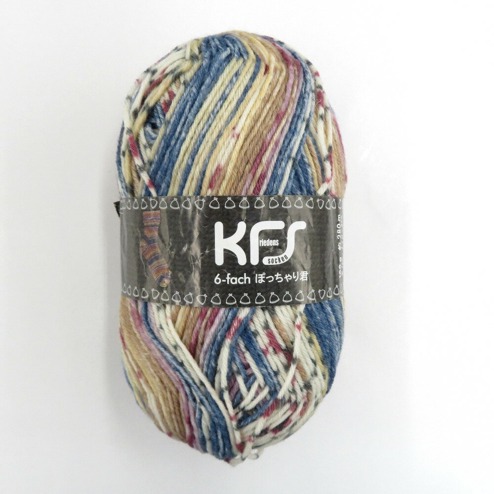 毛糸 Opal オパール KFS 6-fach ぽっちゃり君 KFS173番色 1玉 100g玉巻 マルチカラー ソックヤーン 未使用品【中古】