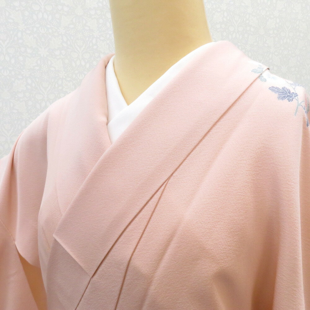 Rakuten - 訪問着 袷 ピンク×グリーンぼかし 花車 雪輪 広衿 正絹 入学式 フォーマル 仕立て上がり着物 身丈157.7cm【中古】