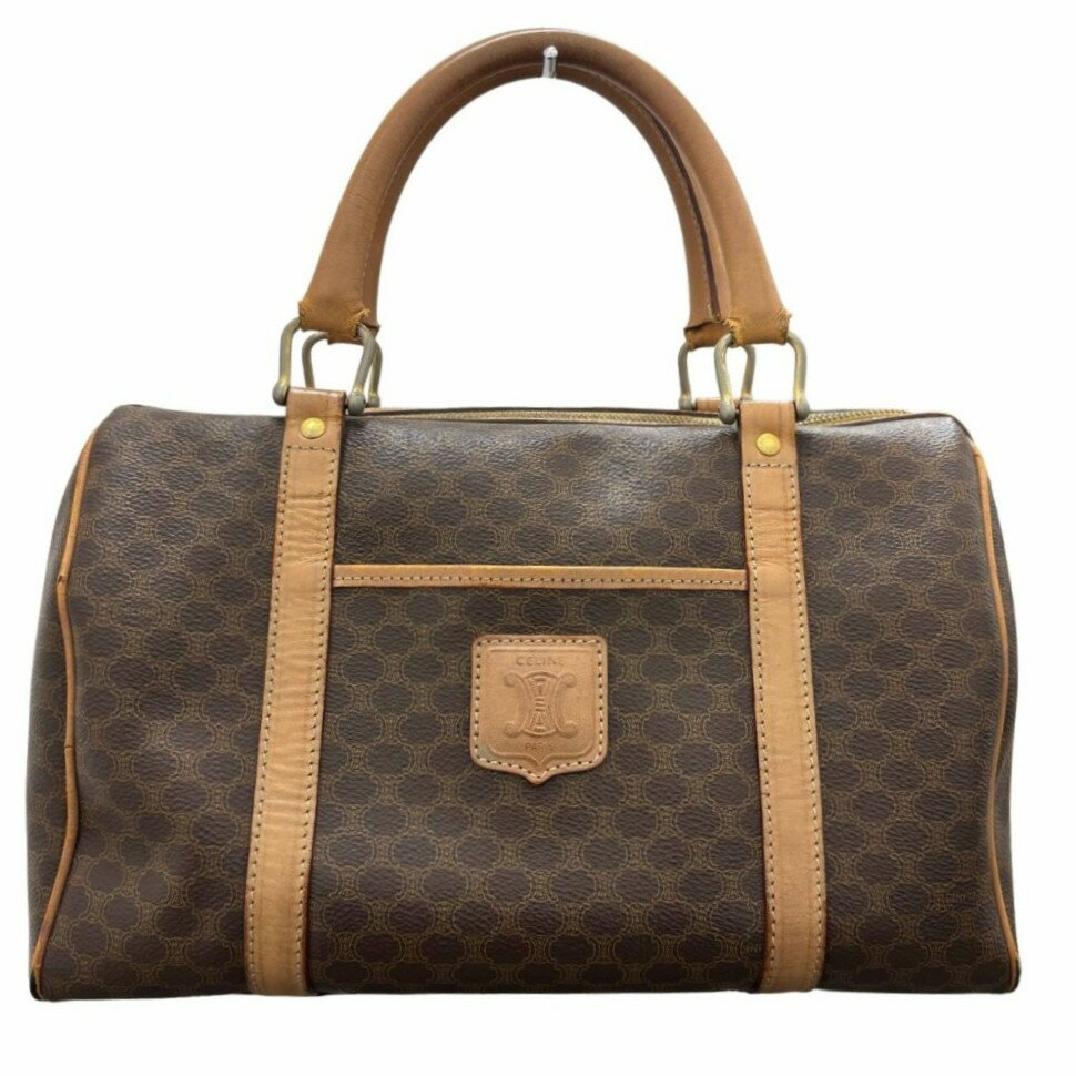 CELINE ハンドバッグ ミニボストン ホワイトマカダム柄 トリオンフ PVC CELINE（セリーヌ） 中古 ボストンバッグ レディース ブランド