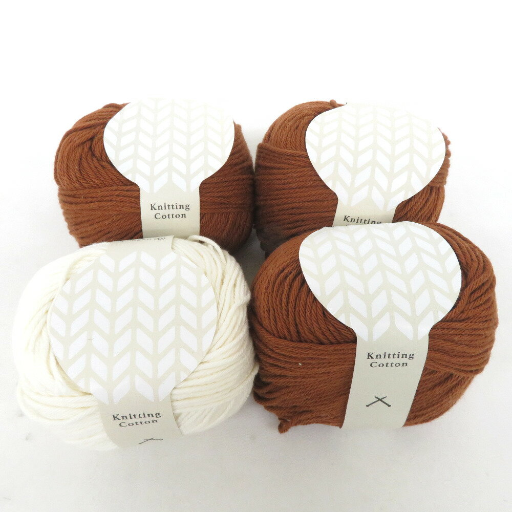 Rakuten - DARUMA (ダルマ) 毛糸 ニッティングコットン 3番色×3玉・1番色×1玉 計4玉セット 50g/約100m 春夏毛糸 未使用品【中古】