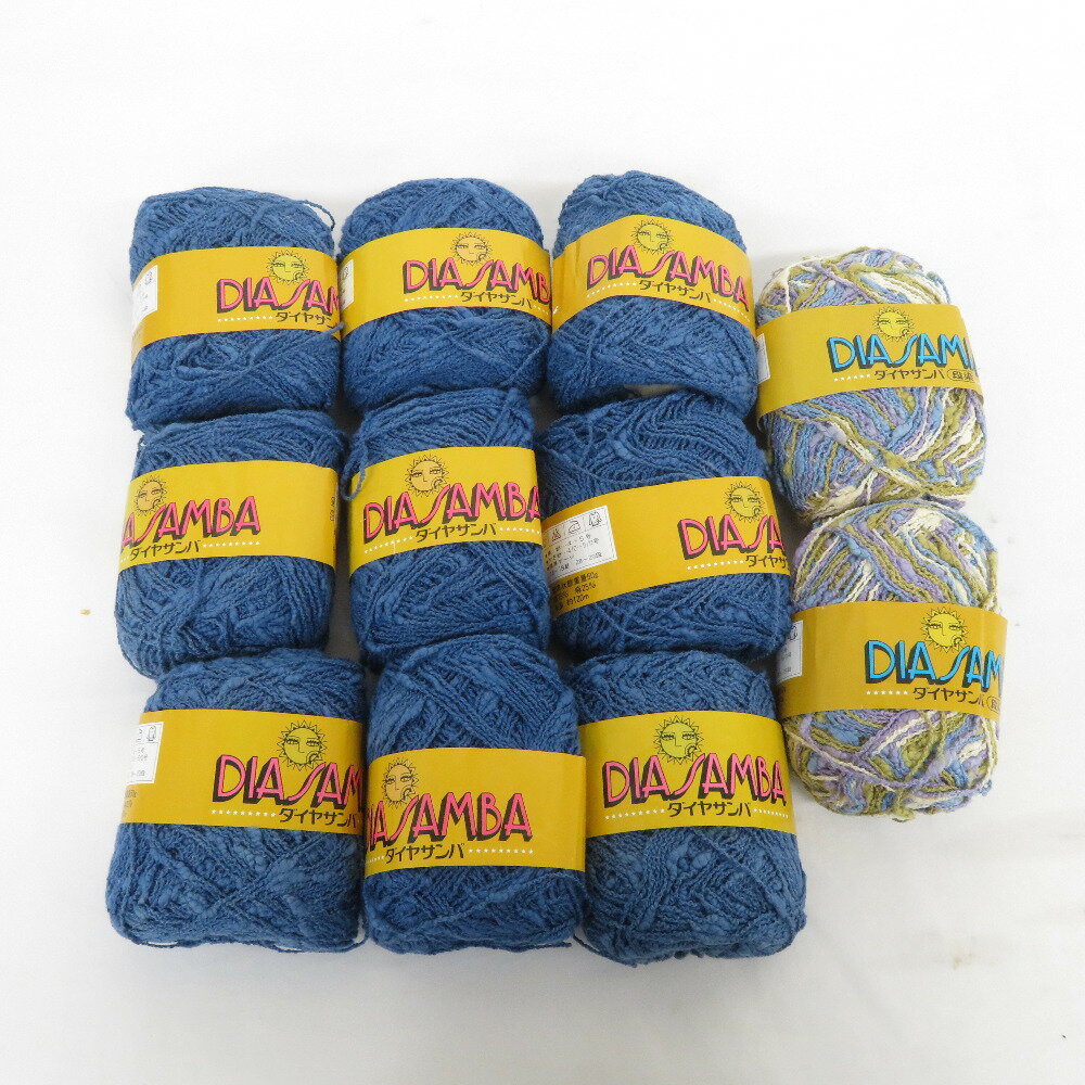 毛糸 ダイヤサンバ DIASAMBA 12玉セット SA710番色×2玉/SA505番色×9玉 標準約50g 約120m 未使用品【中古】