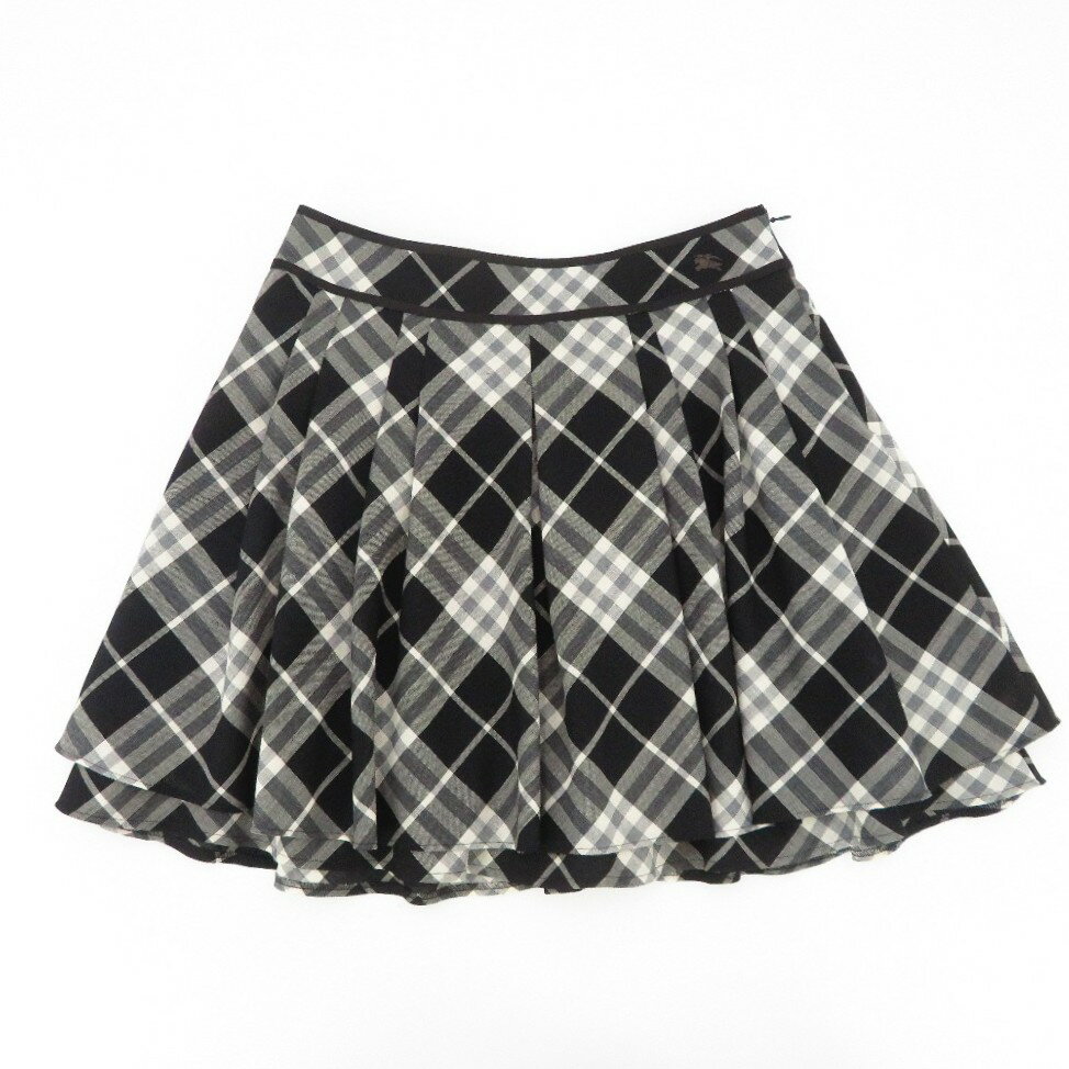 BURBERRY BLUE LABEL (バーバリーブルーレーベル) ミニスカート BURBERRY BLUE LABEL　ミニスカート プリーツ 36 ブラック　ノバチェック　FXF62-878-09【中古】