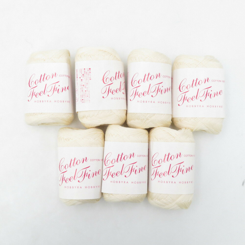 Rakuten - HOBBYRA HOBBYRE (ホビーラホビーレ) 毛糸 Cotton Feel Fine コットンフィールファイン 7玉 col.15 25g玉 春夏毛糸 未使用品【中古】