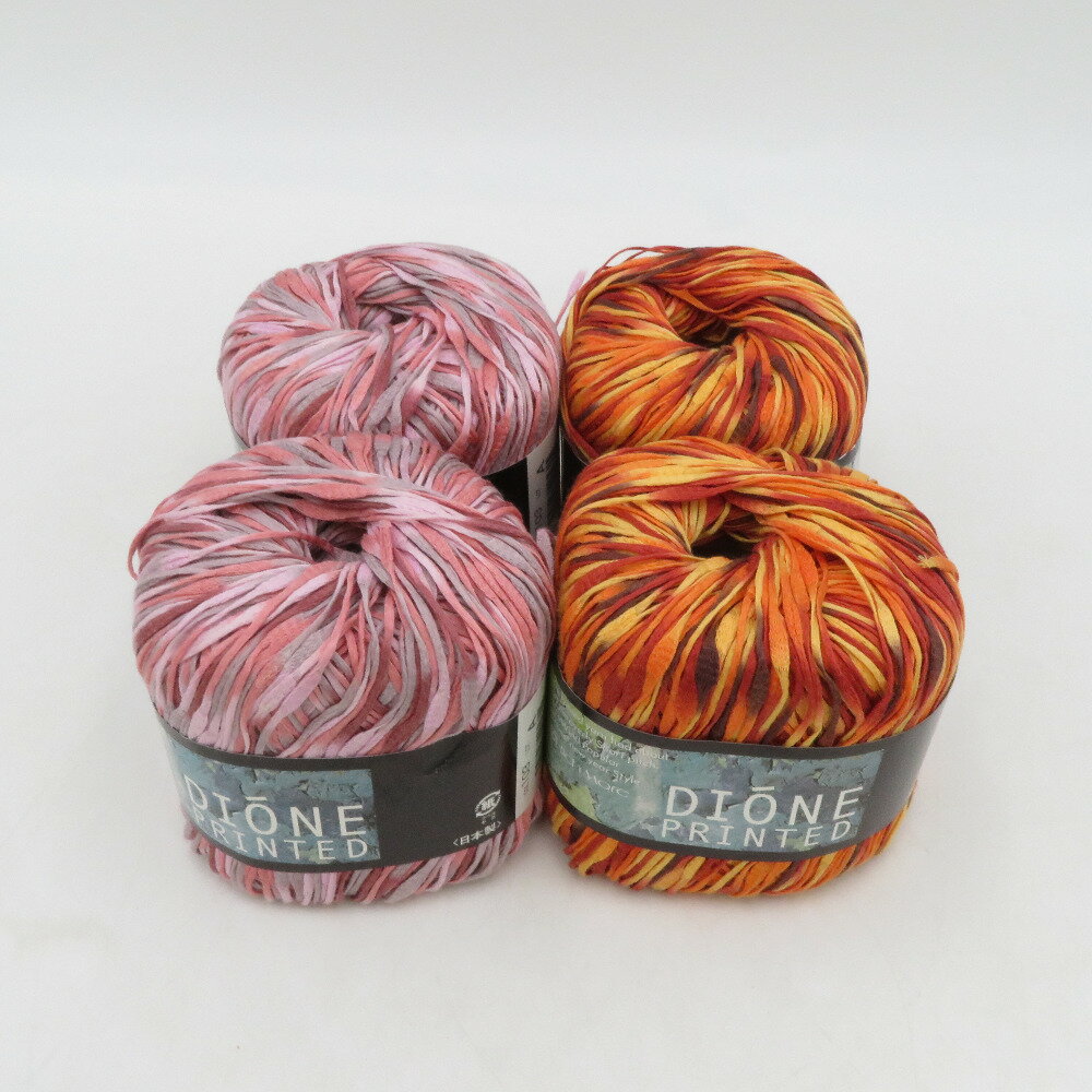 Rakuten - 毛糸 Rich More リッチモア DIONE PRINTED ディオーネ〈プリント〉 4玉セット COL.103/110 40g玉 春夏毛糸 日本製 未使用品【中古】