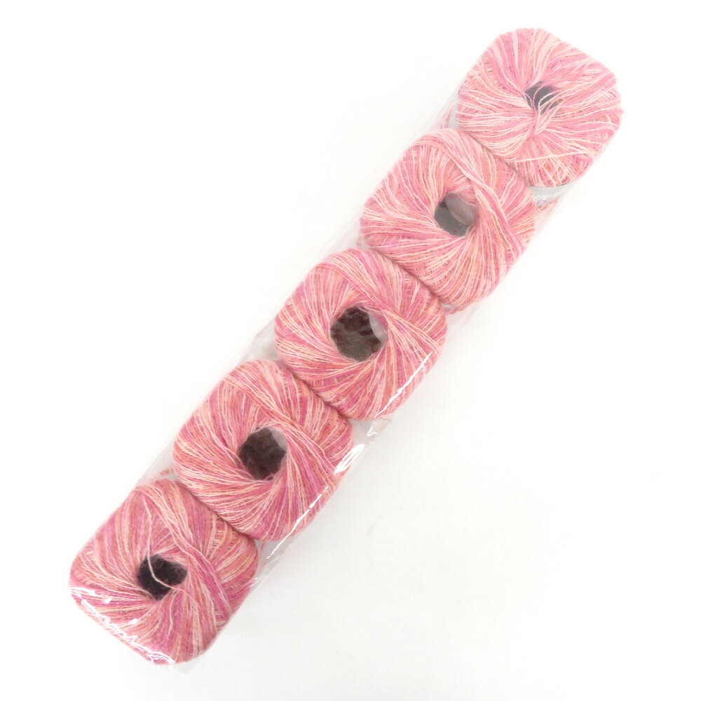 ハマナカ 毛糸 シルクフィールプリント 106番 5玉セット 1玉185m 段染め グラデーション 編み物 手芸 未使用品【中古】