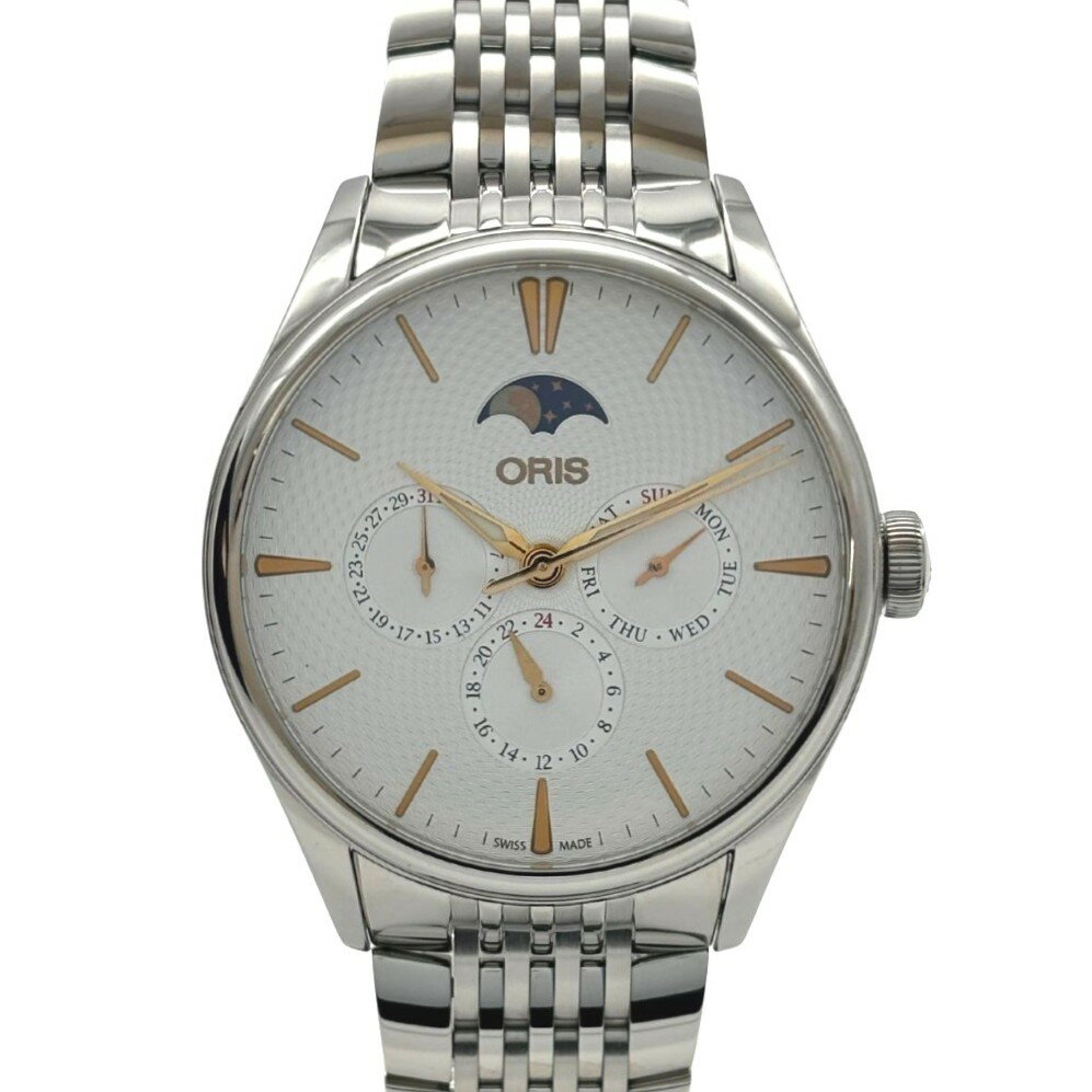 ORIS 自動巻き時計 ホワイト文字盤 ゴールドベゼル 楽天市場】オリス 腕時計 中古（文字盤カラーホワイト）（メンズ腕時計