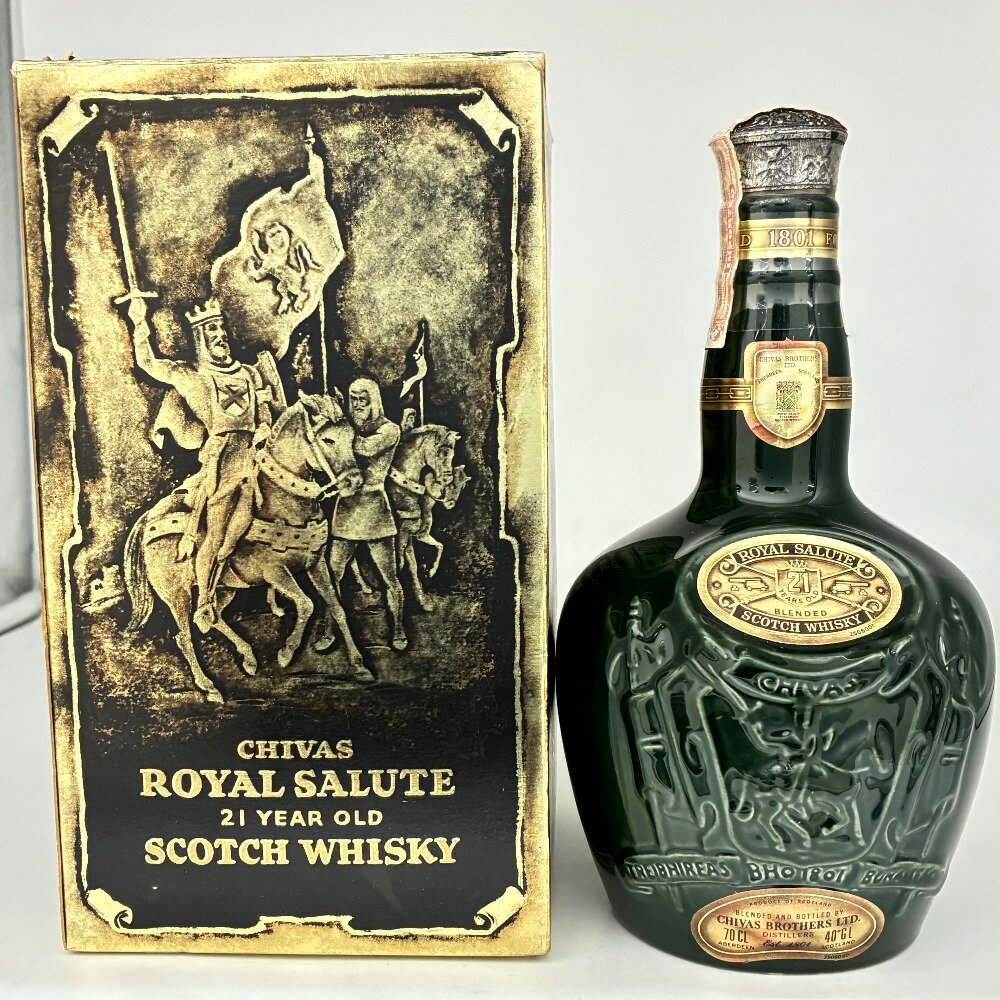 未開封/CHIVAS/ SALUTE/21年/古酒/陶器ボトル/緑 ROYAL SALUTE 21年 ロイヤルサルート 緑陶器ボトル ブレンデッド