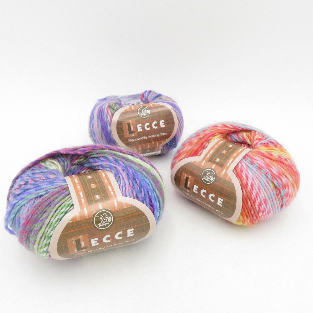 Rakuten - PUPPY (パピー毛糸) LECCE レッチェ 3玉セット 403番色 405番色 407番色 40g玉 ウール モヘヤ マルチカラー 日本製 未使用品【中古】