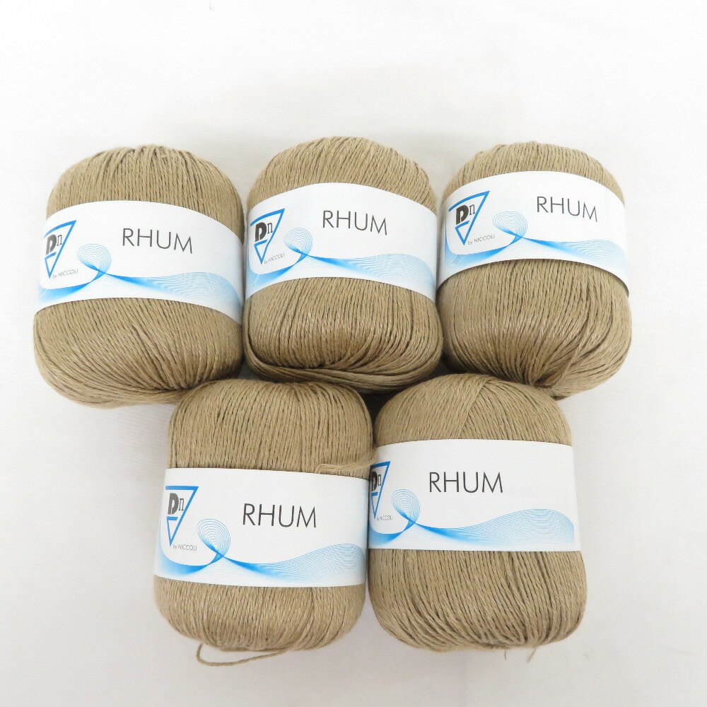 Rakuten - Yuzawaya (ユザワヤ) 毛糸 NICCOLI RHUM 5玉セット 802番色 1玉25g巻 約85m イタリア製 春夏毛糸 リネン・コットン ベージュ系 未使用品【中古】