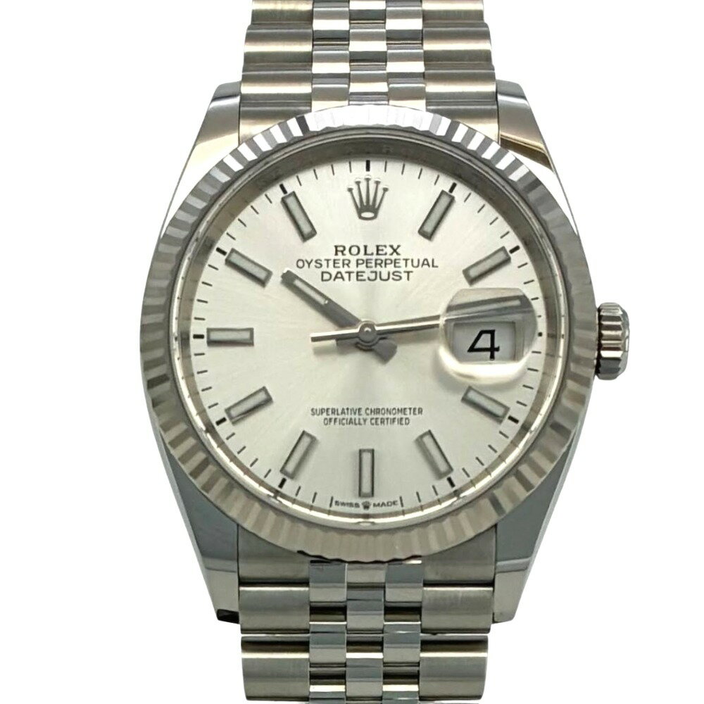 ロレックス デイトジャスト 36 シルバー バーインデックス 126234 ジュビリー 3235 自動巻き メンズ DATEJUST ROLEX 腕時計 【中古】