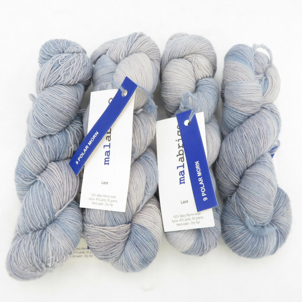 毛糸 malabrigo Lace マラブリゴ レース 4カセ 色番9(Polar Morn) 1カセ50g 約470ヤード 海外毛糸 パープル・ブルー系 未使用品