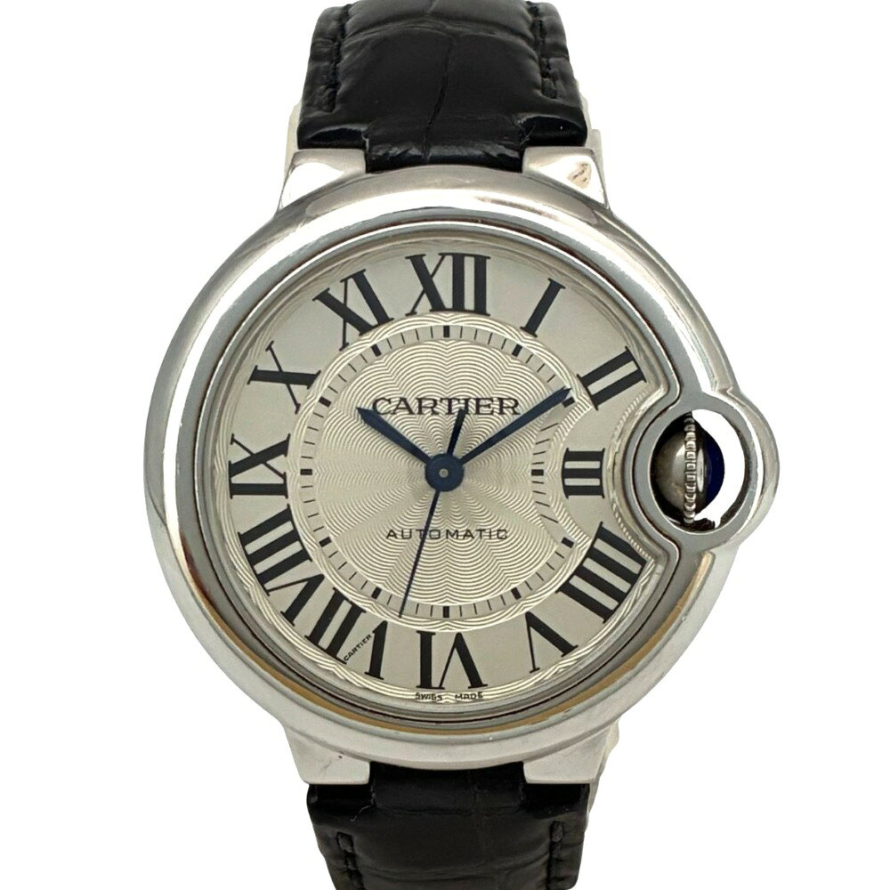 カルティエ バロンブルー 33mm 自動巻き W6920085 シルバー文字盤 ステンレス レディース BALLON BLEU CARTIER 腕時計 【中古】