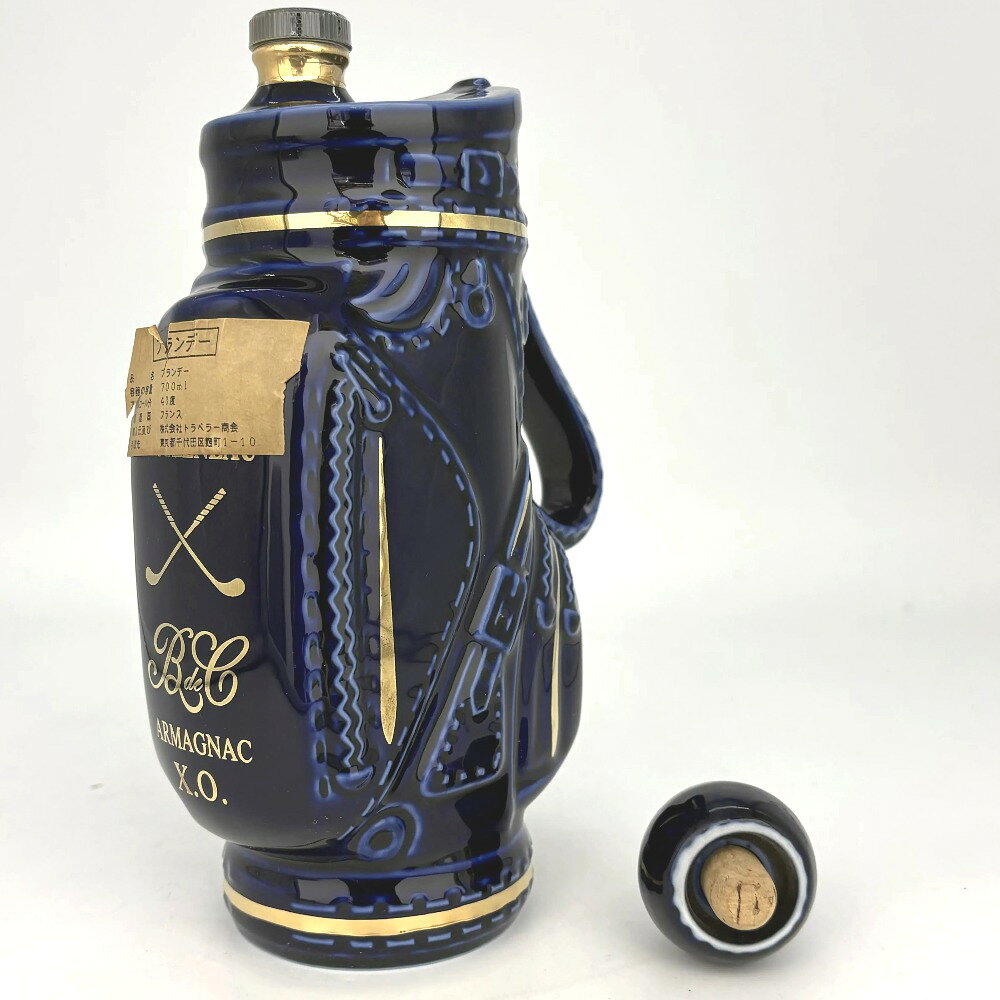 ゴルフバッグ型 バロン・ド・カステルノー アルマニャック 重量1236.5g 700ml 40% 洋酒 古酒 未開栓 BARON DE CASTELNAU ブランデー【中古】