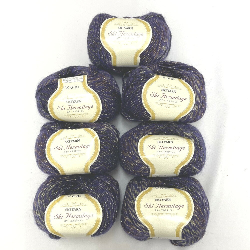 SKIYARN (スキーヤーン) 毛糸 元廣 Ski Hermitage スキーエルミタージュ 7玉セット 色番307 1玉約40g 約127m 秋冬毛糸 【中古】